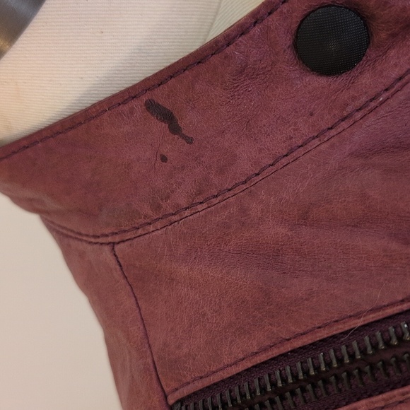 Levi's, genuine leather jacket, Capital, maroon, size M - Picture 10 of 16